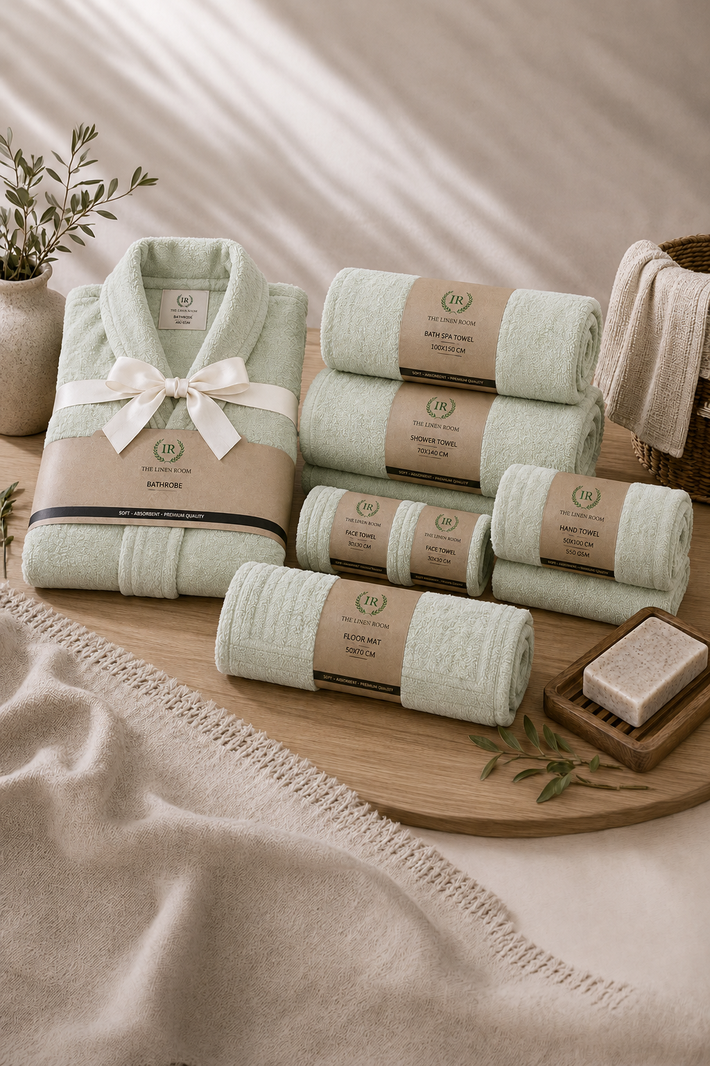 The Linen Room Bathroom Complete Set – 100% Premium Cotton | Luxury Hotel & Spa Quality | Soft, Plush & Highly Absorbent Towels